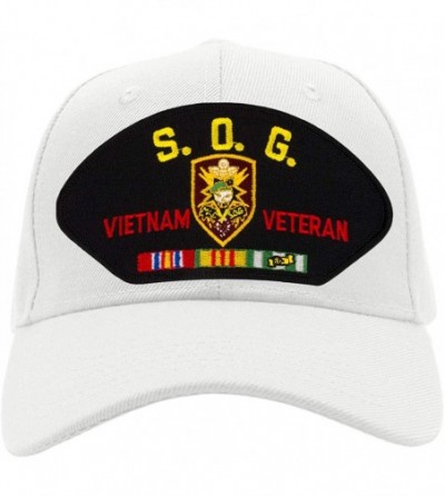 Baseball Caps SOG Studies and Observations Group - Vietnam War Veteran Hat/Ballcap Adjustable One Size Fits Most - White - C8...