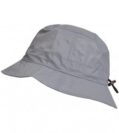 Bucket Hats Adjustable Waterproof Bucket Rain Hat in Nylon - 09-light Grey - CA11UYFLURZ