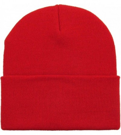 Skullies & Beanies Thick and Warm Mens Daily Cuffed Beanie OR Slouchy Made in USA for USA Knit HAT Cap Womens Kids - C812717WRB1