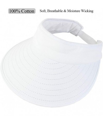 Sun Hats Sun Visor Hats Women Large Brim Summer UV Protection Beach Cap - All White - CW18DS44AO7
