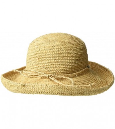 Sun Hats Women's Crocheted Packable Raffia Hat - Natural - CP113ZY10S1