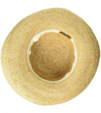 Sun Hats Women's Crocheted Packable Raffia Hat - Natural - CP113ZY10S1