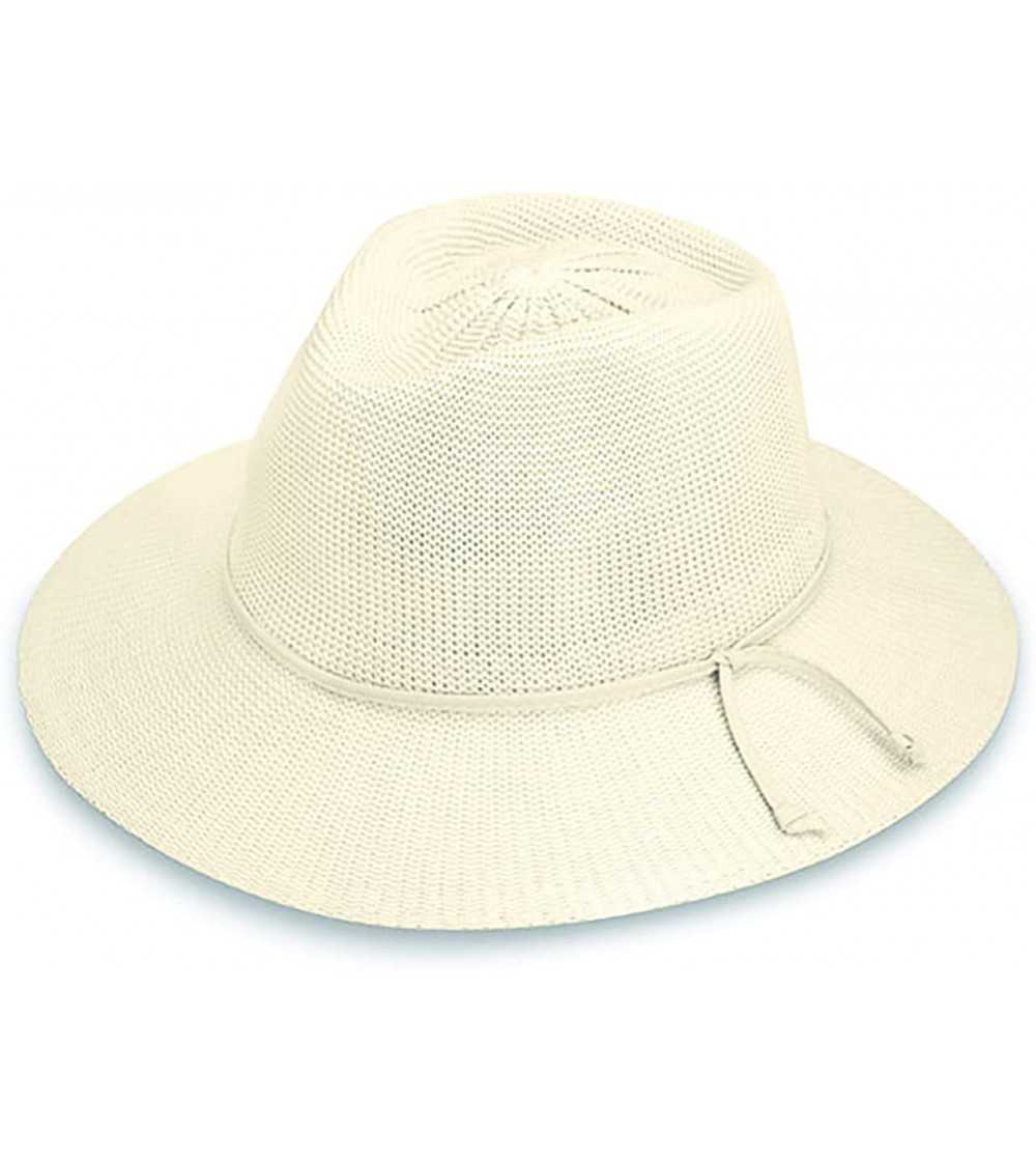 Sun Hats Women's Victoria Fedora Sun Hat - UPF 50+- Adjustable- Packable- Modern Style- Designed in Australia - Natural - C81...