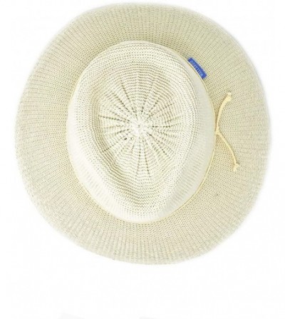 Sun Hats Women's Victoria Fedora Sun Hat - UPF 50+- Adjustable- Packable- Modern Style- Designed in Australia - Natural - C81...