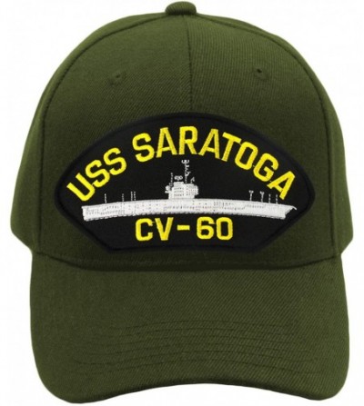 Baseball Caps USS Saratoga CV-60 Hat/Ballcap Adjustable One Size Fits Most - Olive Green - CG18SD42H0Q