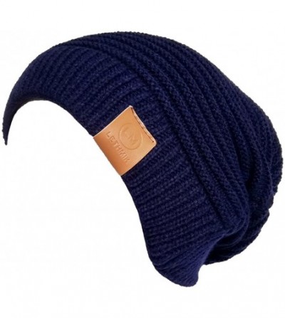 Skullies & Beanies Unique Winter Skull Beanie Mix Knit Slouchy Hat Ski Cap for Men & Women - Functional Style Navy - CD12N25I1AX