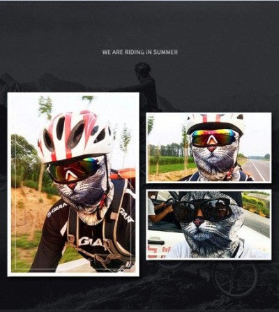 Balaclavas Unisex Animal Face 3D Print Ski Balaclava Full Face Cycling Mask Ski Mask - Dark Khaki - CX12NSQ0LAC