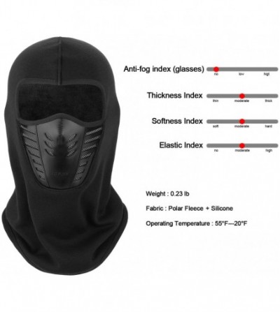 Balaclavas Warm Balaclava Ski Face Mask Cover Winter Fleece Warmer Fit Helmet Adults - Black - CK12NUMQPGE
