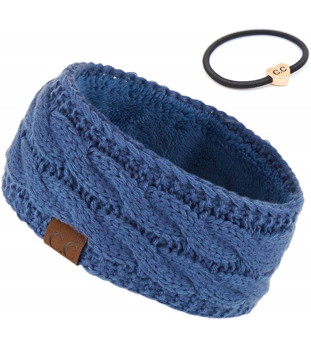 Cold Weather Headbands Winter Fuzzy Fleece Lined Thick Knitted Headband Headwrap Earwarmer(HW-20)(HW-33) - CM18XEDO9T9