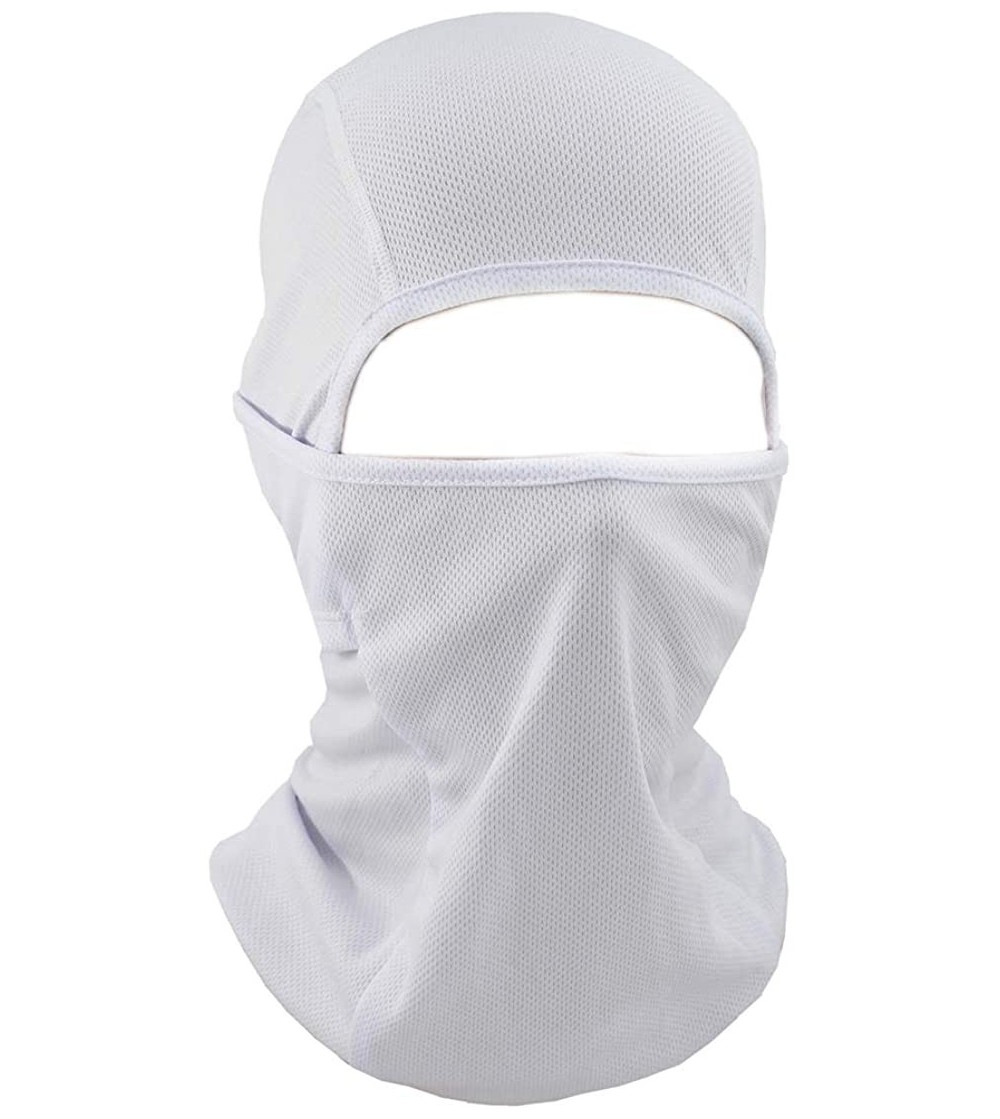 Balaclavas Ultra Thin CS Outdoor Balaclava Lycra Face Mask Cycling Hood Hat - White 2 - CX192HQQ298