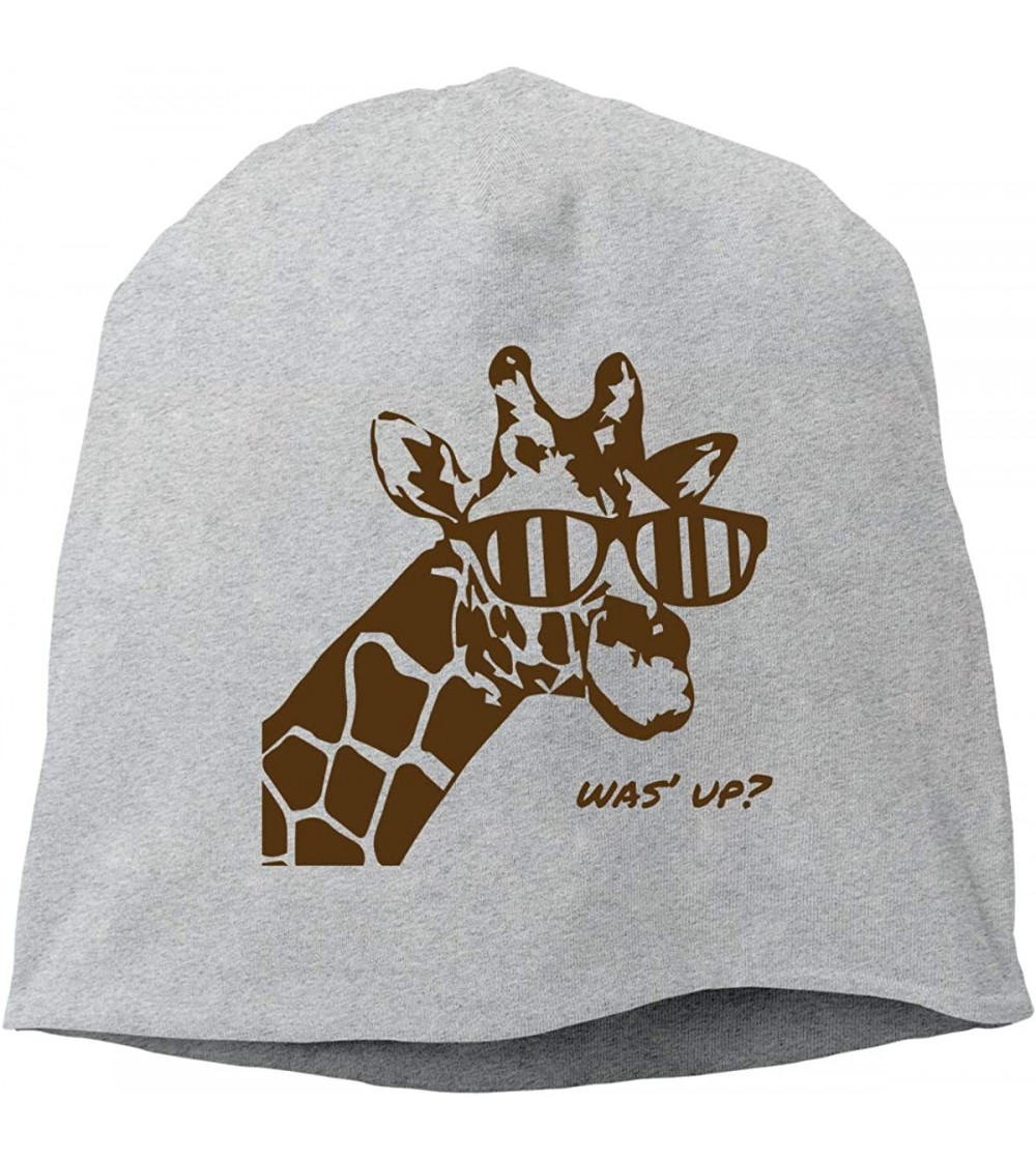 Skullies & Beanies Woman Skull Cap Beanie Giraffe Headwear Knit Hat Warm Hip-hop Hat - Gray - C218IMAKWR3
