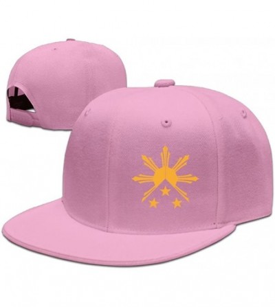 Baseball Caps Flat Brim Baseball Hat for Unisex- Tribal Philippines Filipino Sun and Stars Flag Fashion Dad Cap - Pink - CP18...