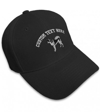 Baseball Caps Custom Baseball Cap Siberian Husky Dog B Embroidery Dad Hats for Men & Women - Black - CG18SDKL4AQ