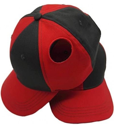 Baseball Caps Pigtail Hat 1.0 - Black/Red - C712MYEGG9F