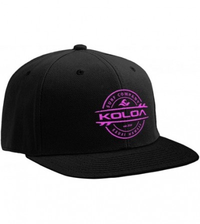 Baseball Caps Snap-Back Hat - Black With Pink Embroidered Logo - C212L77CY8R