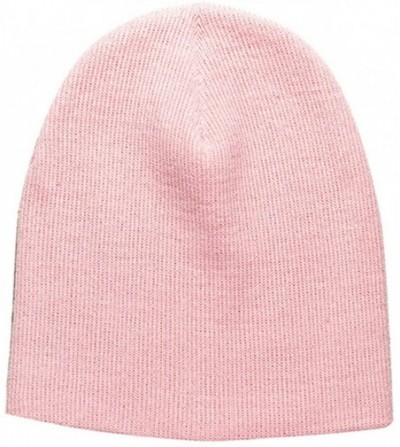 Skullies & Beanies Superior Cotton Knit Solid Color Beanies- 9 - Pink - CY11U5JQ9CB