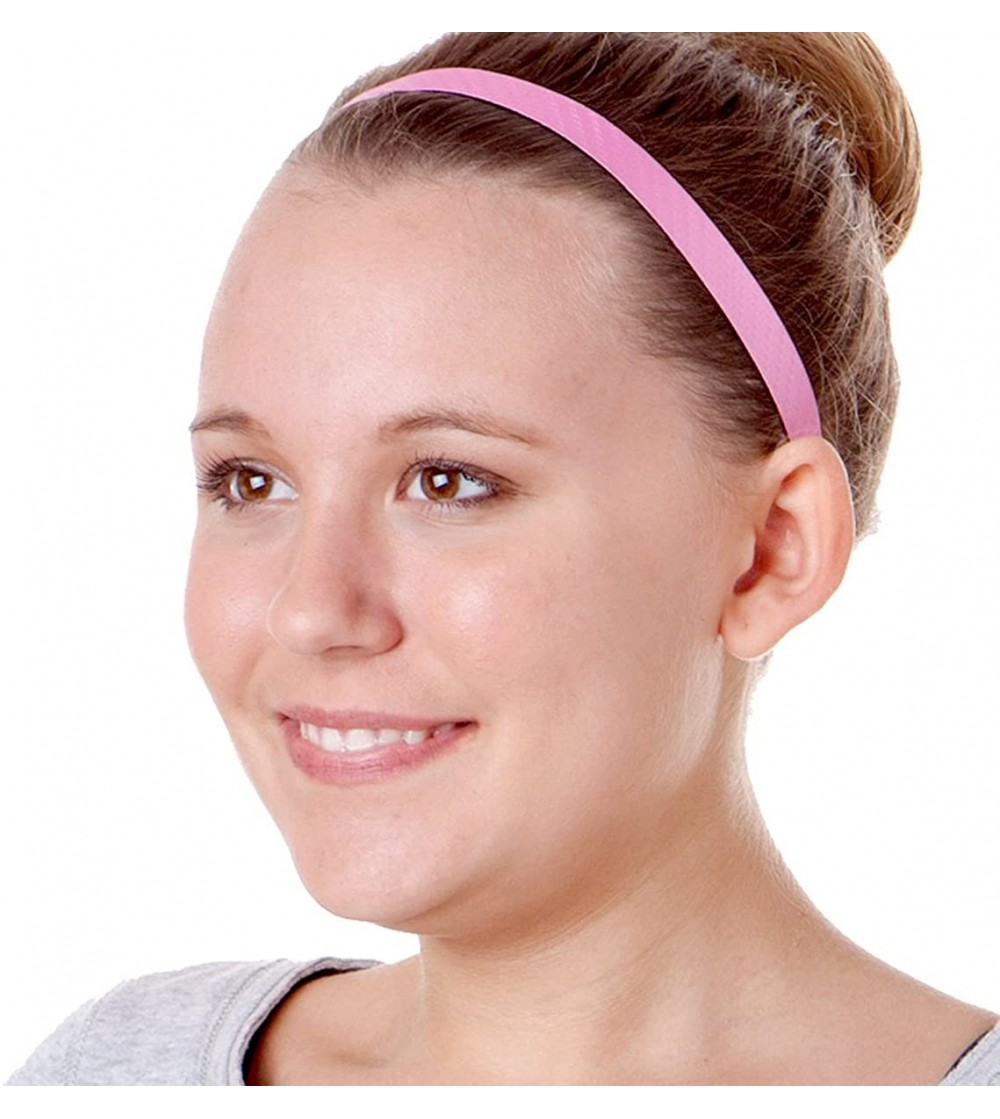 Headbands Women's Adjustable NO Slip Skinny Tech Sport Headband Multi Packs - Pink 1pk - C511VHCS65X