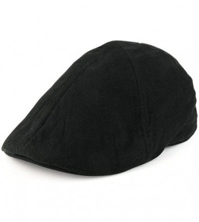 Newsboy Caps Plain Suede Ivy Cap Lined with Quilted Satin - Black - C0186TKYUDA