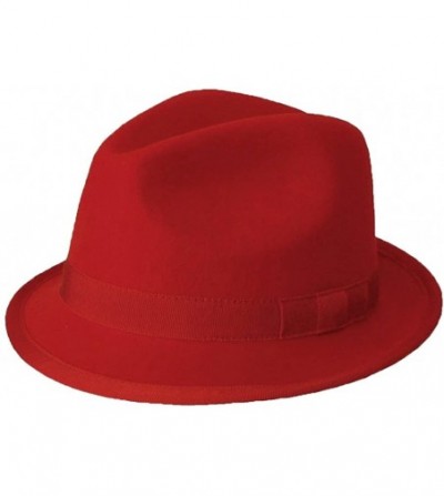 Fedoras Wool Stingy Brim Hat - 1603BL / 1603RD (Medium- Red) - CT11DADSO71