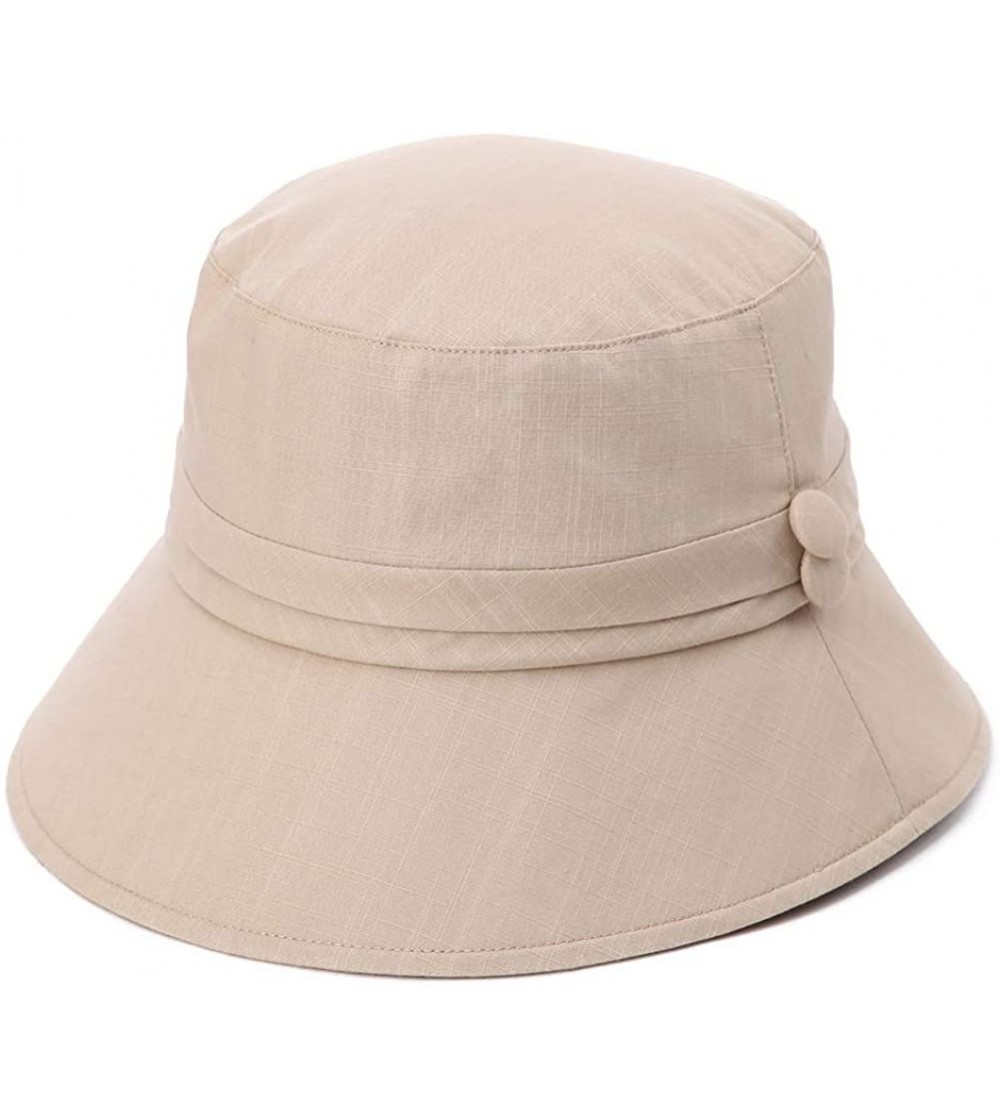 Sun Hats Womens Bucket Sun Hat UPF 50 Chin Strap Adjustable Breathable - Khaki89024 - CS18NA5OCDY