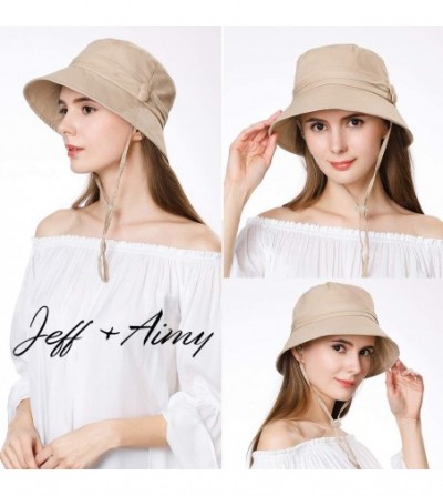 Sun Hats Womens Bucket Sun Hat UPF 50 Chin Strap Adjustable Breathable - Khaki89024 - CS18NA5OCDY