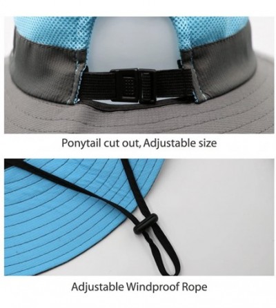Sun Hats Women's Sun Hat Outdoor UV Protection Bucket Mesh Boonie Hat Adjustable Fishing Safari Cap Waterproof - CV18D8ETAUU