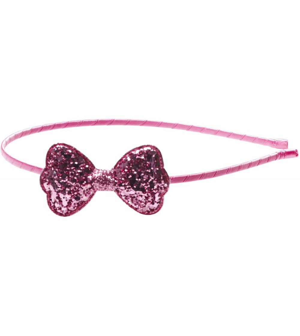 Headbands "Isabelle" Glitter Bow Headband - Pink - CA12CLYQKQH