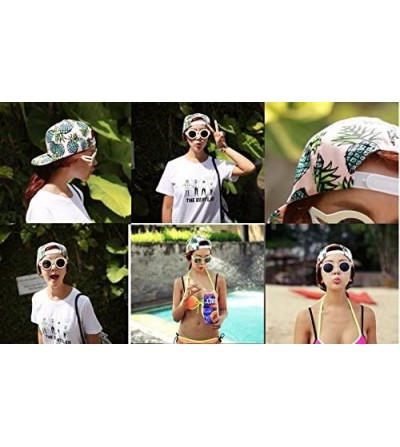 Baseball Caps Adult Pineapple Print Snapback Hat Cap Summer Beach White - CP11YR7Q30F