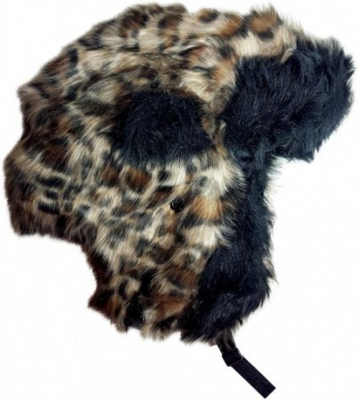 Skullies & Beanies Trooper Ear Flap Cap w/Faux Fur Lining Hat - Leopard - CR127OUZIVV