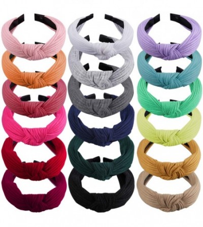 Headbands 18 Pieces Top Knot Headband Wide Turban Headband Cloth Cross Knot Headbands for Women and Girls - C518UWK8Z5S