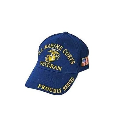 Baseball Caps U.S. Marine Corps Veteran Proudly Served Hat Cap Black - C3115VNVJOT