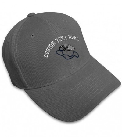 Baseball Caps Custom Baseball Cap Referee Whistle B Embroidery Dad Hats for Men & Women - Dark Grey - CV18SEAK66Y