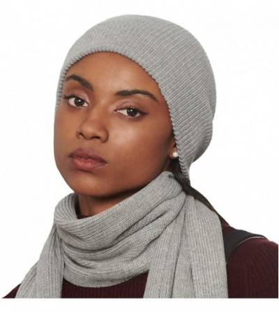 Skullies & Beanies Women's 100% Australian Merino Wool Knit Beanie Hat Warm Skull Caps Headwear - Grey - CS1869DK6HS