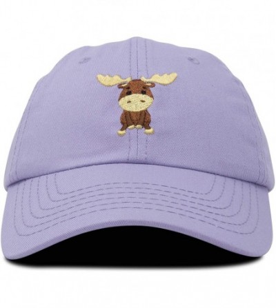 Baseball Caps Cute Moose Hat Baseball Cap - Lavender - CZ18LZ7NGXW