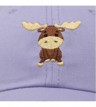 Baseball Caps Cute Moose Hat Baseball Cap - Lavender - CZ18LZ7NGXW