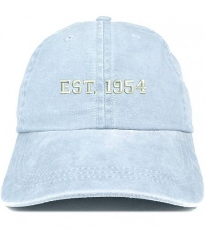 Baseball Caps EST 1954 Embroidered - 66th Birthday Gift Pigment Dyed Washed Cap - Light Blue - CS180QMG7NK