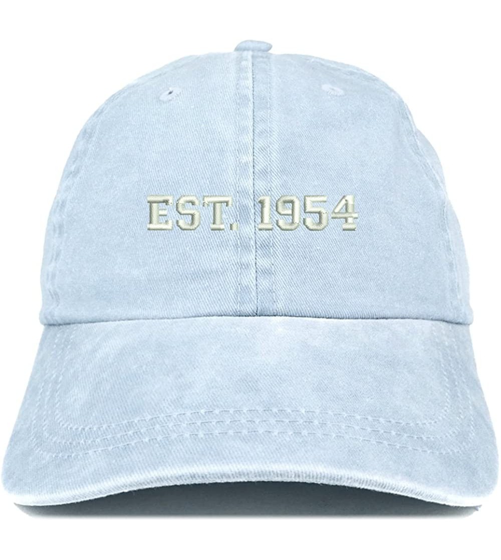 Baseball Caps EST 1954 Embroidered - 66th Birthday Gift Pigment Dyed Washed Cap - Light Blue - CS180QMG7NK