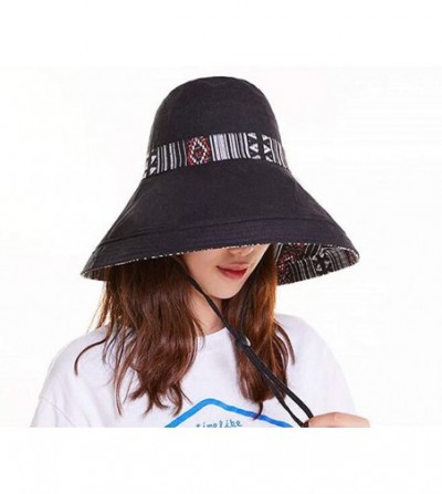 Skullies & Beanies Cotton Linen Revisible Summer Bucket Hats UPF 50+ Packable Sun Travel Hat - A - CG188ZHMZO9