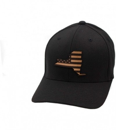 Baseball Caps 'Newyork Patriot' Leather Patch Hat Flex Fit - Heather Grey - CN18IGQNW4M