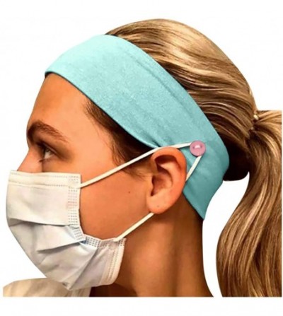 Balaclavas Button Headband for Nurses Women Men Yoga Sports Workout Turban Heawrap Face Cover Holder - Protect Your Ears - CK...