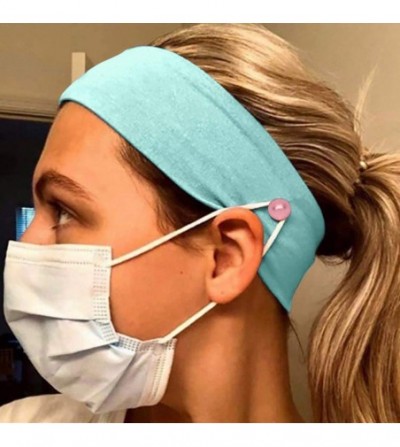 Balaclavas Button Headband for Nurses Women Men Yoga Sports Workout Turban Heawrap Face Cover Holder - Protect Your Ears - CK...