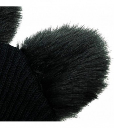Skullies & Beanies Women's Hat Cat Ear Crochet Braided Knit Caps - Style2_black - CS18L3W05EK
