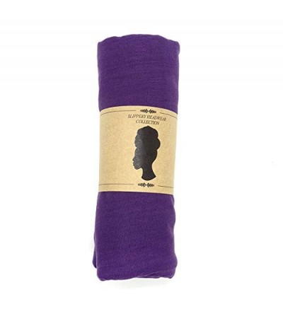 Headbands Women' Soft Stretch Headband Long Head Wrap Scarf Turban Tie (Dark Purple) - Dark Purple - CQ18H237LCC
