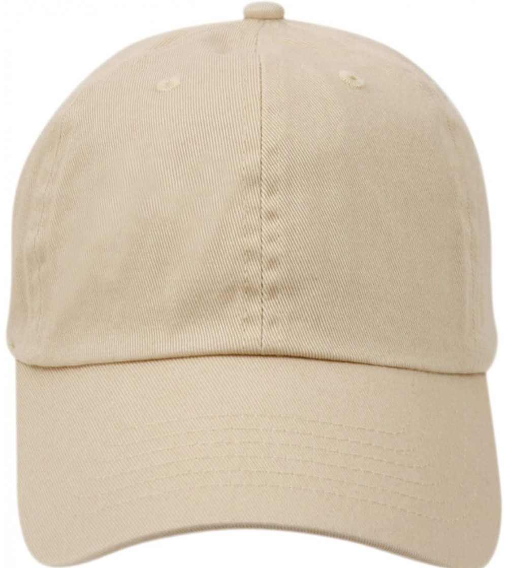 Baseball Caps Washed Low Profile Cotton and Denim Baseball Cap - A Khaki - CB12O42BL4P