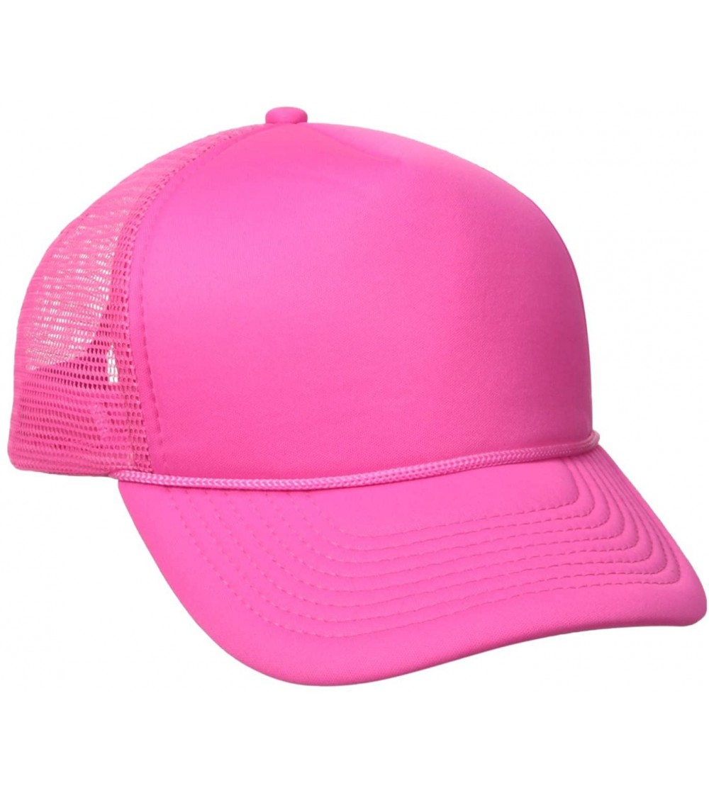 Baseball Caps Solid Color Neon Trucker Cap - Pink - CE1109SNJ7V