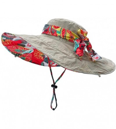 Sun Hats Womens Summer Flap Cover Cap Cotton Anti-UV UPF 50+ Sun Shade Hat Folding Sun Hat Beach Cap - Beige - C8182OLWC9A