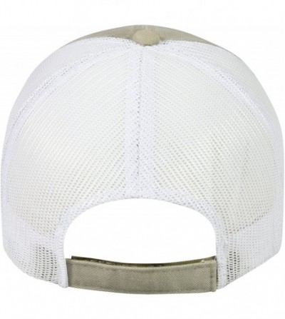 Baseball Caps Garment Washed Meshback Cap - Khaki/White - CZ114XXAUT7