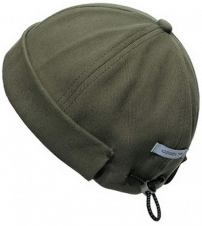 Skullies & Beanies Unisex Beanie Cotton Docker Brimless Hat Rolled Cuff Harbour Hat with Drawstring - Green - CC193W209SC