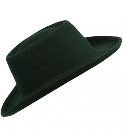 Fedoras Women's Gambler Felt Hat - Green - CT111L4NBOD