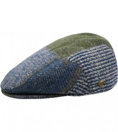 Newsboy Caps Classic Men's Flat Hat Wool Newsboy Herringbone Tweed Driving Cap - Iv2761-green - C718D0DUDYC
